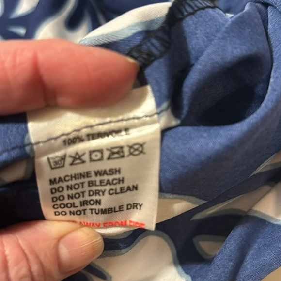 VHO Men’s Blue and White Hibiscus Hawaiian Shirt size 6X - Picture 4 of 10